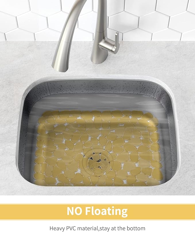 Bligli Pebble Sink Mat for Stainless Steel/Ceramic Sinks, 2 Pack PVC Sink - Image 6
