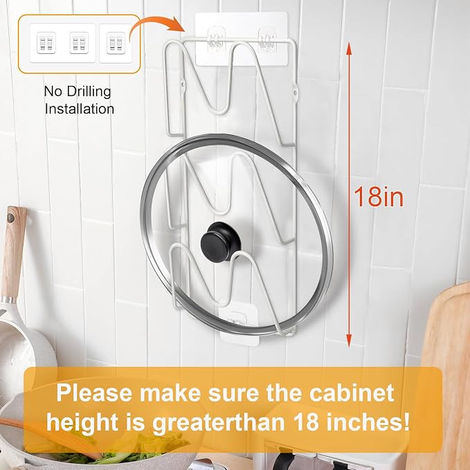 2 Pack Pot-Lid-Organizer, 6-Tier Pots and Pans Lid-Organizer - Image 4