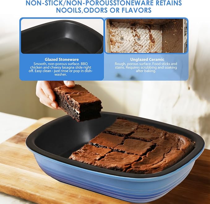 Ceramic Casserole Dish with Lid – 9x13 Stoneware Baking Dish with Lid - Image 6