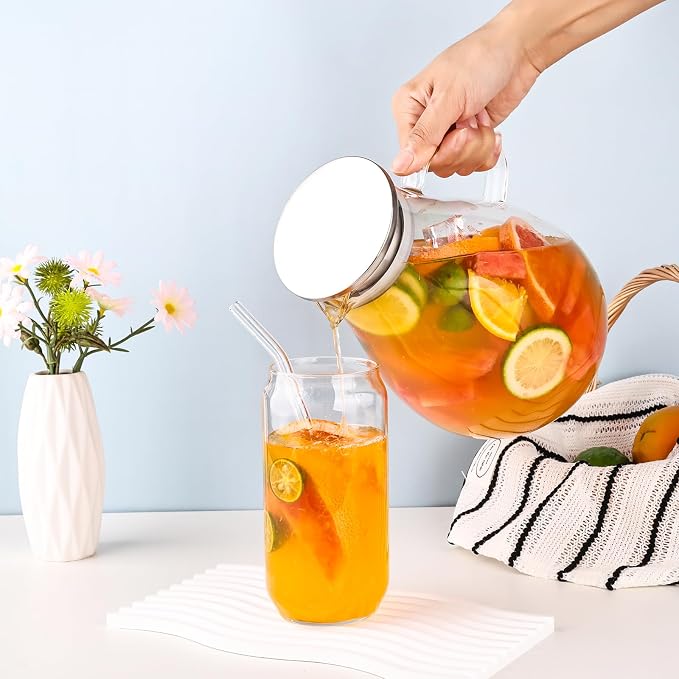 2500ml Glass Pitcher with Lid, 88 Ounces with Precise Scale Line, Hot/Cold - Image 3