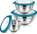 HaWare Mixing Bowls with Airtight Clear Lids, 6-Piece Stainless Steel Strong by HaWare
