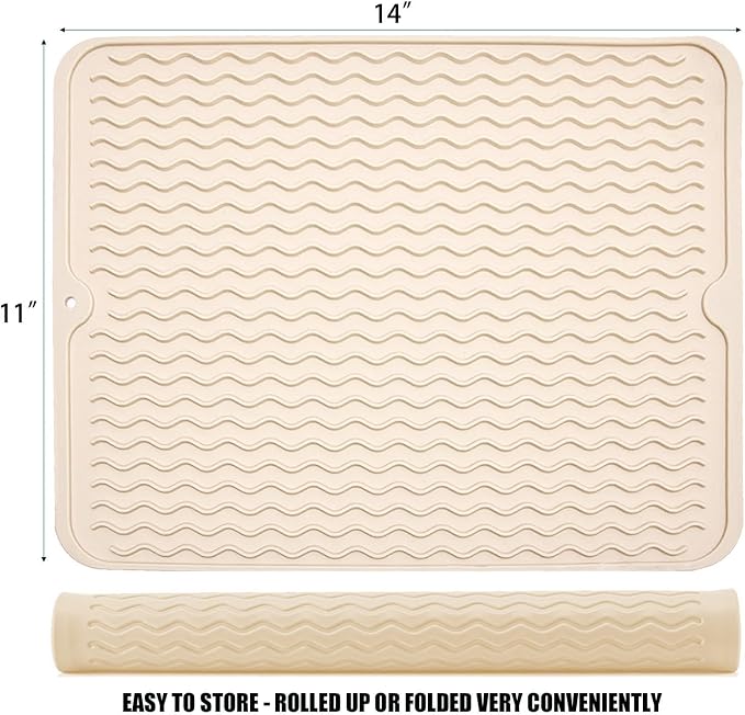 Large 14" x 11" Silicone Dish Drying Mat - Image 2