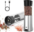 innhom Gravity Electric Salt and Pepper Grinder Set Stainless Steel Salt by innhom