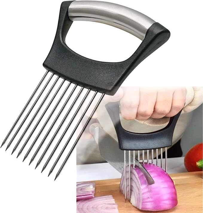 Stainless Steel Onion Holder for Slicing, Onion Slicer Holder, Onion Cutter for by QPEY
