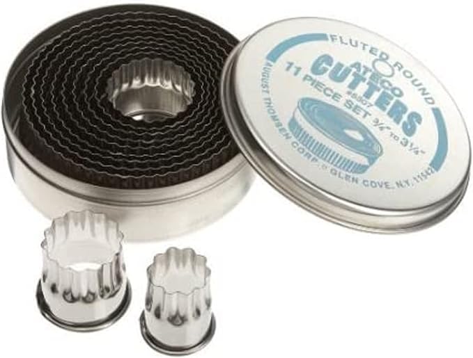 Ateco Fluted Edge Round Cutters in Graduated Sizes, Stainless Steel by Ateco