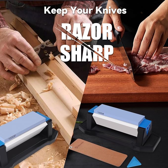 Knife Sharpening Stone, tri stone knife sharpener, 3 Sides Grit 400/1000/5000 - Image 5