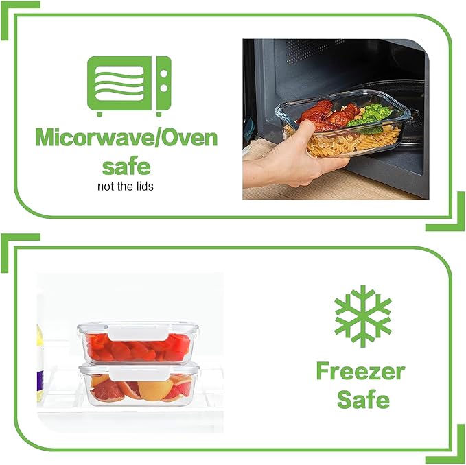 10 Pack Borosilicate Glass Meal Prep Containers - Image 4