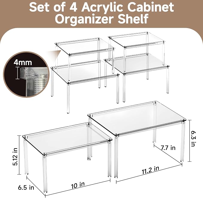 Clear Kitchen Cabinet Organizer, Acrylic Shelves - Image 7