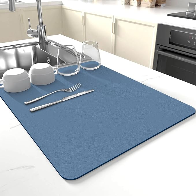 Dish Drying Mat for Kitchen Counter, Drying Mat for Dish Rack, Absorbent Hide by JuSiyley