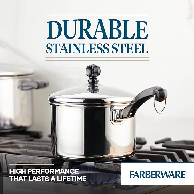 Farberware Classic Stainless Steel 2-Quart Mirror Satin Covered Saucepan - Image 6