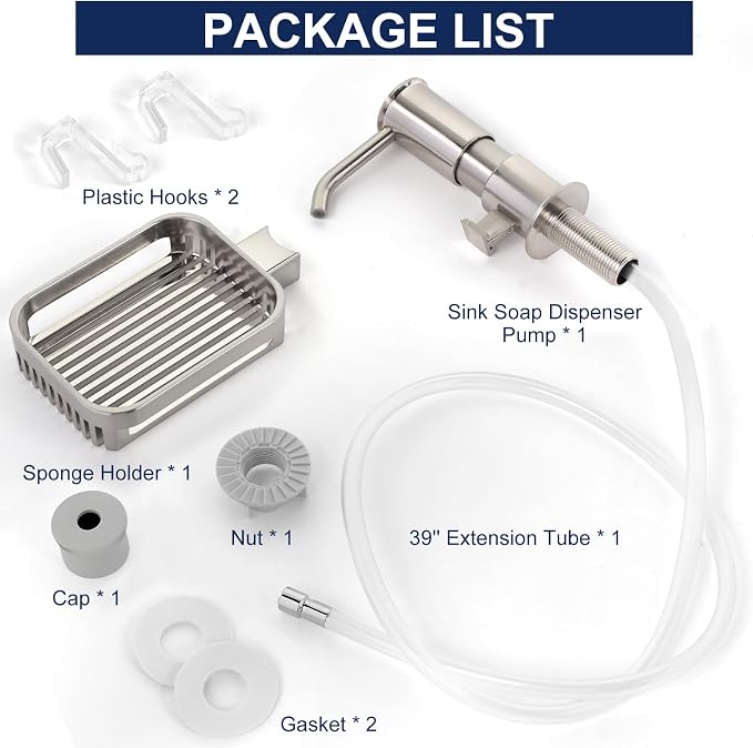 Soap Dispenser for Kitchen Sink, Built in Sink Soap Dispenser Pump - Image 7