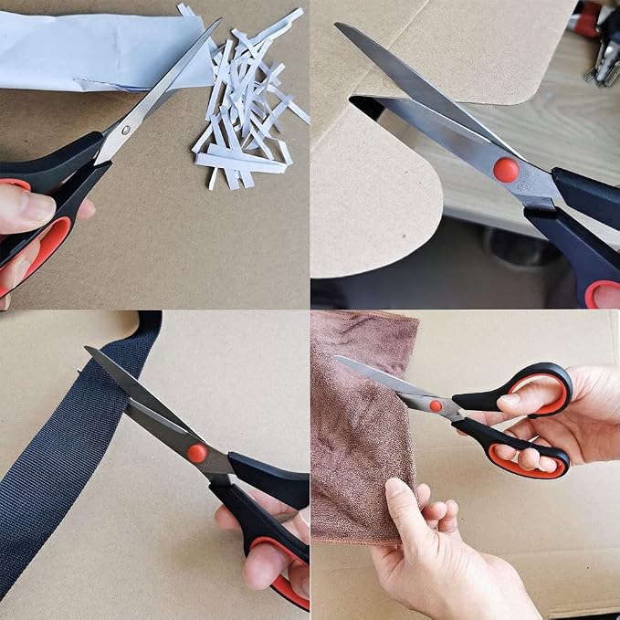 Scissors, 8.5 Inch Ultra Sharp Shears, Comfort-Grip Handles Household - Image 7