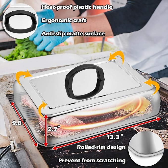 Rectangular Melting Dome 2Pcs, HaSteeL 13.3 X 9.8In Stainless Steel Bating - Image 3