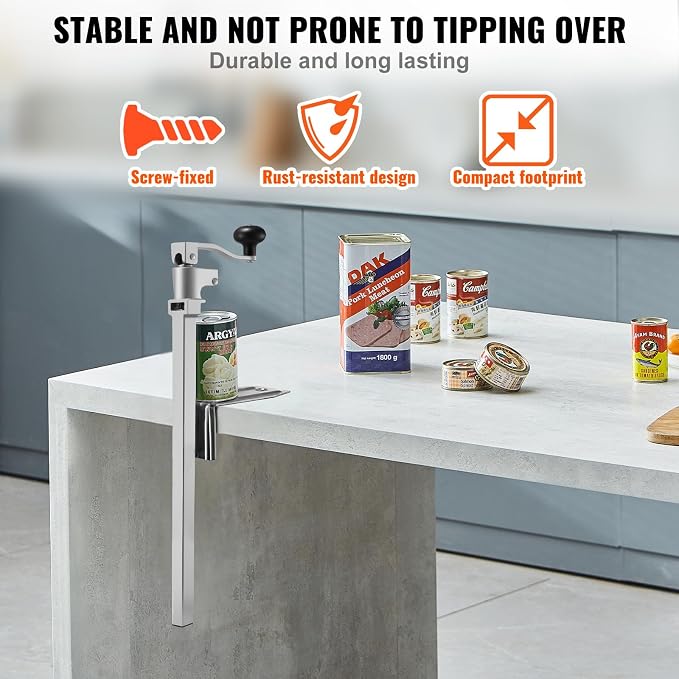 VEVOR Commercial Can Opener, Heavy-Duty Manual Tabletop Cans Opener - Image 4
