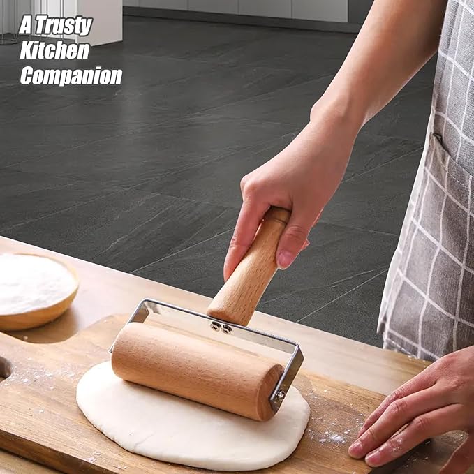 Small Rolling Pin, Wooden Dough Roller, Non-Stick Pizza Roller, T Type Rolling - Image 5