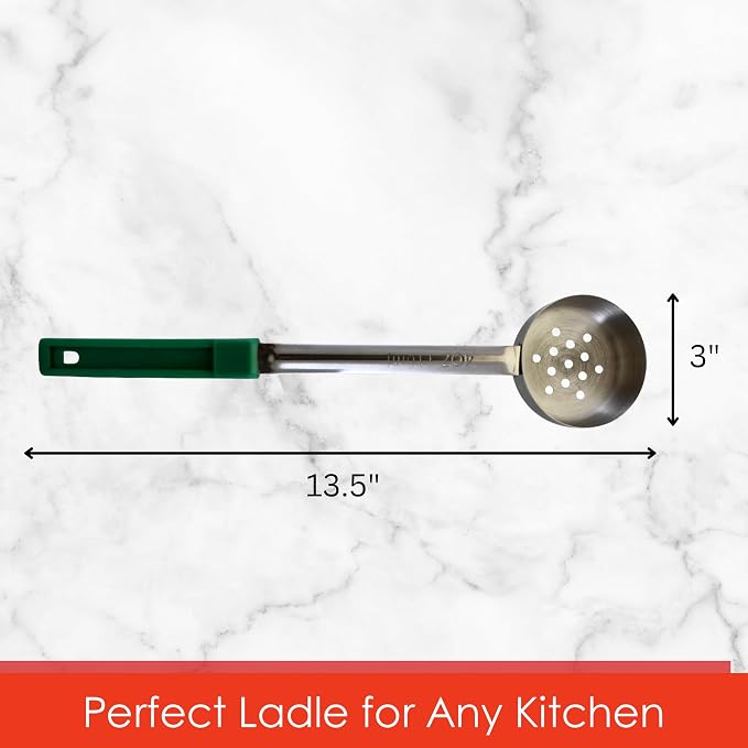 4 Ounce Slotted Stainless Steel Portion Control Ladle Spoon - Image 4