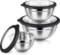 HaWare Mixing Bowls with Airtight Clear Lids, 6-Piece Stainless Steel Strong by HaWare