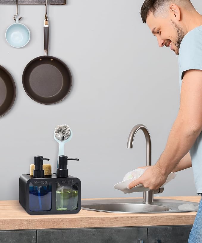 Kitchen Hand Soap and Dish Soap Dispenser Set, Dual Soap Dispenser - Image 7