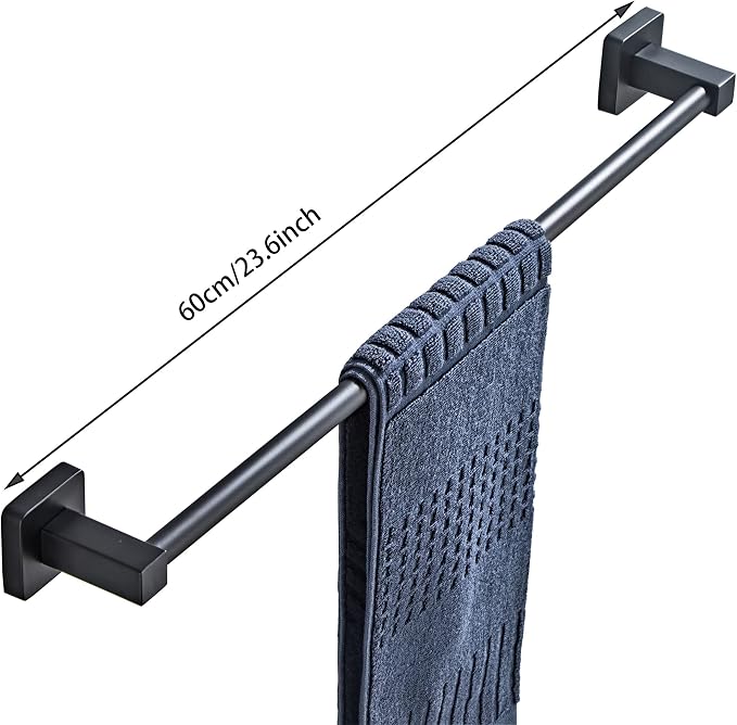 Matte Black Bathroom Hardware Set 4 Pieces, Bathroom Accessories Set Stainless - Image 3