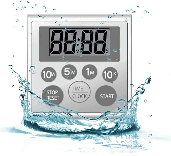 Digital Timer Waterproof Shower Timer Shower Clock Bathroom Kitchen Timer by NUOSWEK