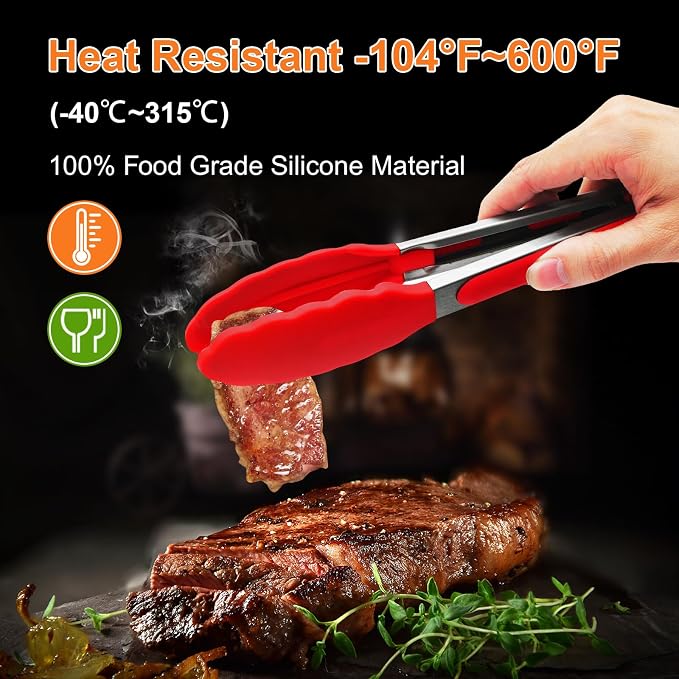 Premium Stainless Steel Heat Resistant Kitchen Tongs - Image 3