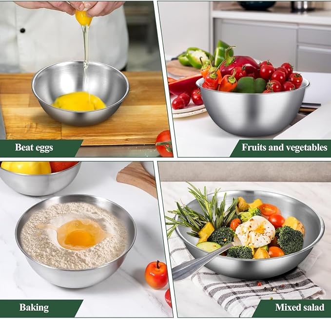 Mixing Bowls Set, Stainless Steel - Image 3