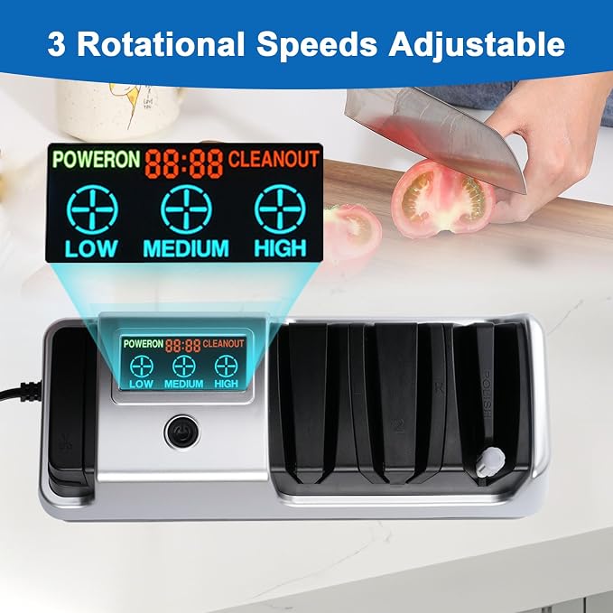 Upgrade 5-in-1 Electric Knife Sharpener, Professional 3-Stage - Image 4