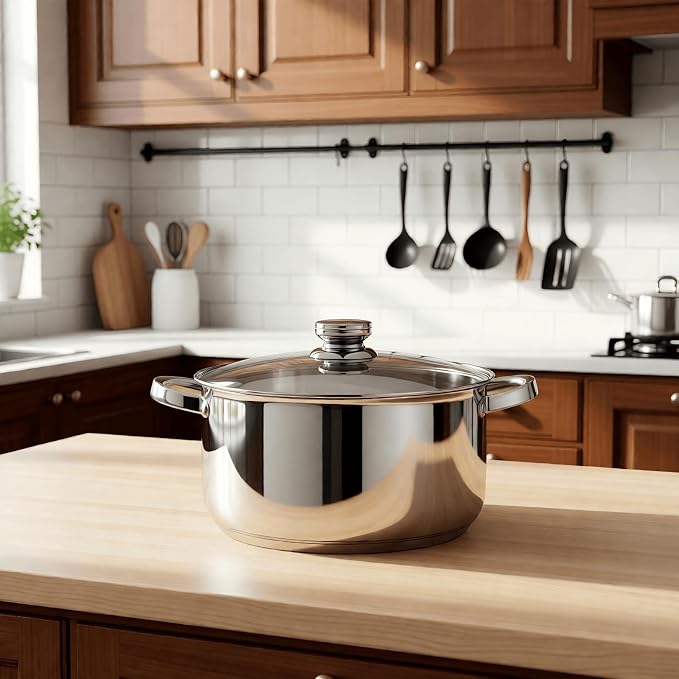 10 Quart soup Pot with Glass Lid, Premium Food-Grade Stainless Steel Stock Pot - Image 8