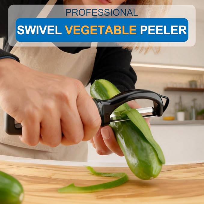 Premium Swivel Vegetable Peeler, Soft Grip Handle and Ultra Sharp Stainless - Image 2