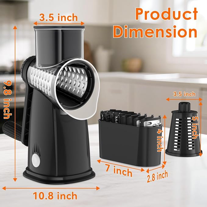 MealHelper 5 Blade Rotary Cheese Grater and Vegetable Chopper - Image 8