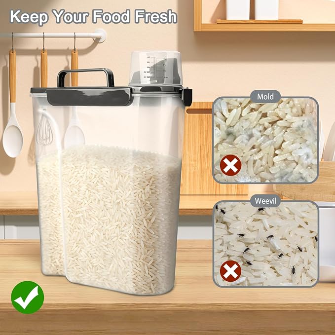 Komzon Rice Storage Containers, Airtight Cereal Containers Storage, BPA Free - Image 6