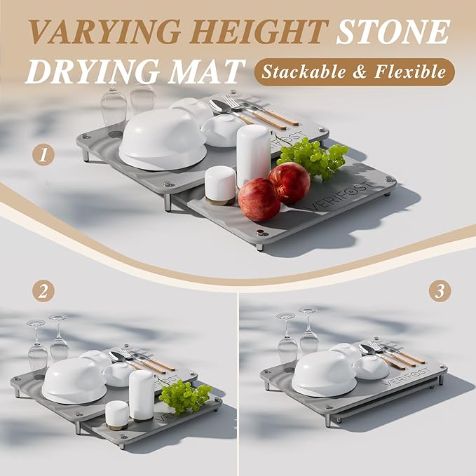 Pearl White 2PCs Large Drying Stone - Image 3