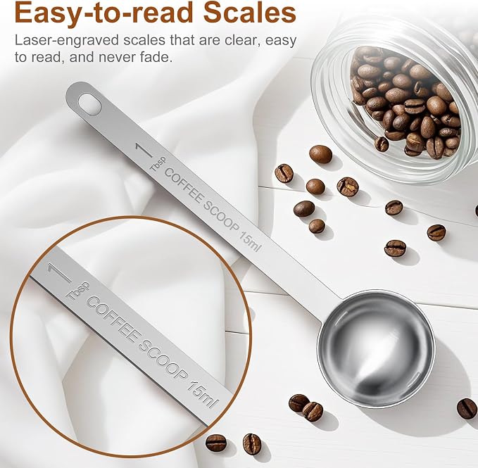 2PCS Coffee Scoop Spoons, 15ML Stainless Steel Measuring Spoons - Image 3