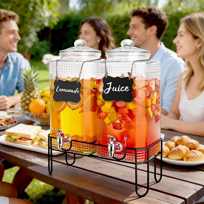 2 Gallon Glass Drink Dispensers - Image 4