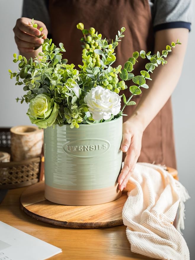 YHOSSEUN Kitchen Utensil Holder, Ceramic Utensil Holder - Image 7