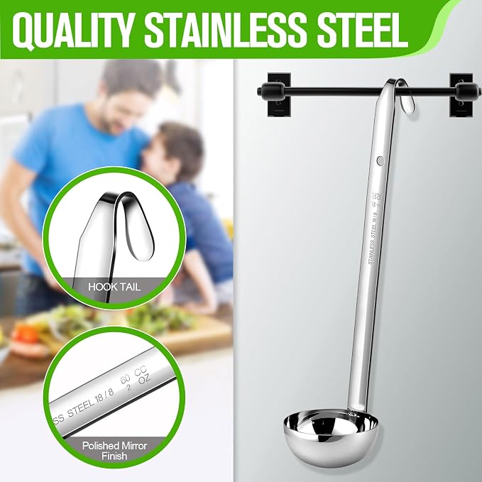 meekoo 1 Pieces Stainless Steel Ladle Soup Handle Ladle - Image 4