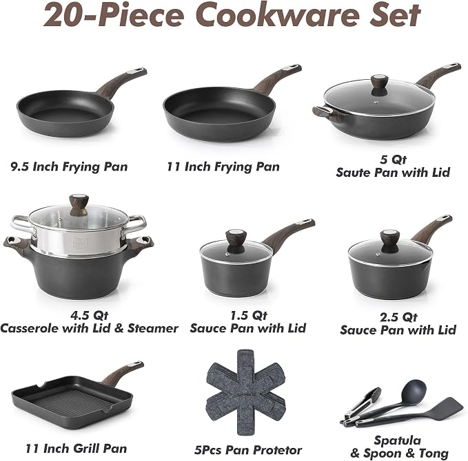 SENSARTE Pots and Pans Set Nonstick, Non-toxic Healthy Non Stick Kitchen - Image 3