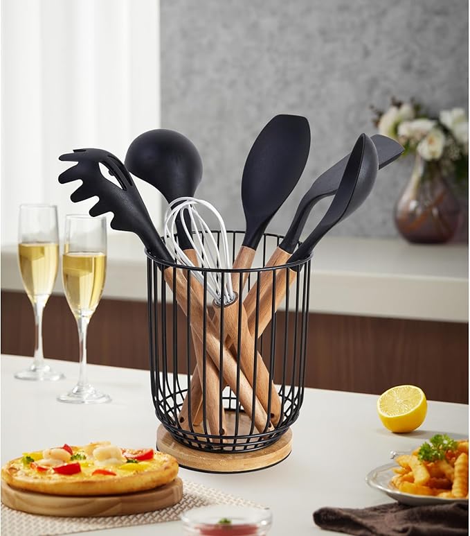 WDT Tool Utensil holder for Kitchen Counter，Large Utensils Holder For Farmhouse - Image 6