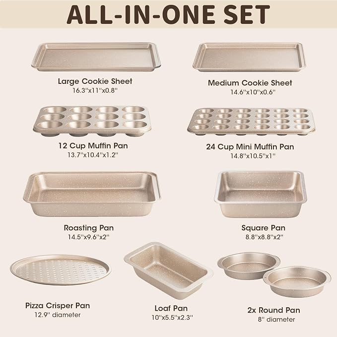 Terlulu 10-Piece Baking Pans Set, Bakeware Sets Nonstick, Baking Set - Image 3