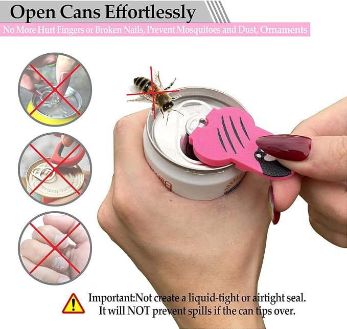 Soda Can Tab Opener Mini Soda Can Cover Easy Tab Opener and Drink Protector - Image 3