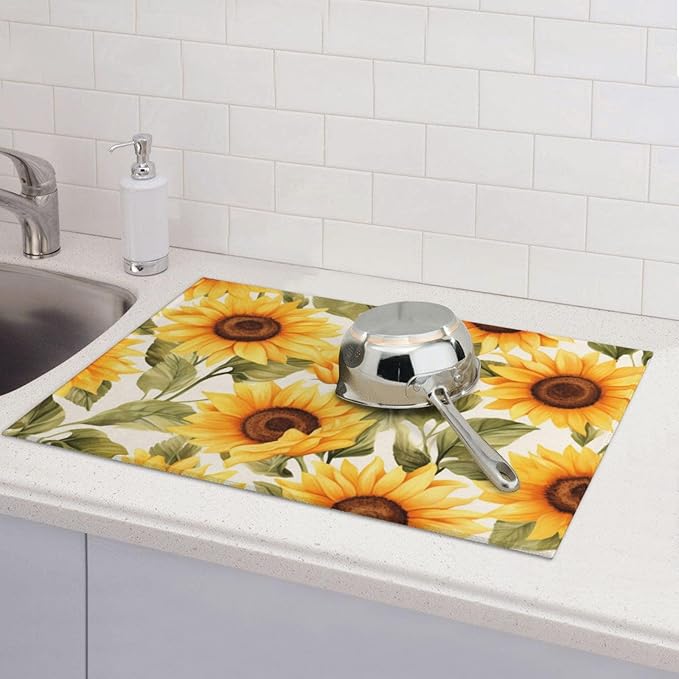 Yellow Sunflower Dish Drying Mat - Image 7