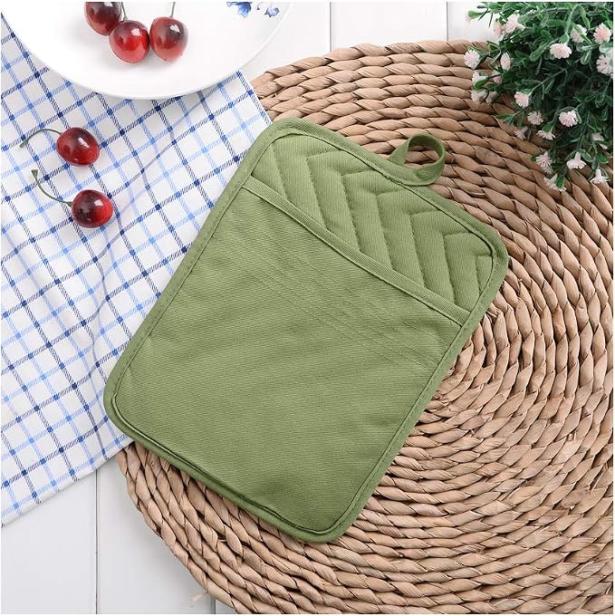 Anyi Heat Resistant Pot Holders, Cotton Hot Pads - Image 4