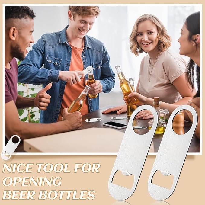 30 Pcs Flat Bottle Opener 3.5 x 1.18 inches Stainless Steel Beer bottle Openers - Image 4