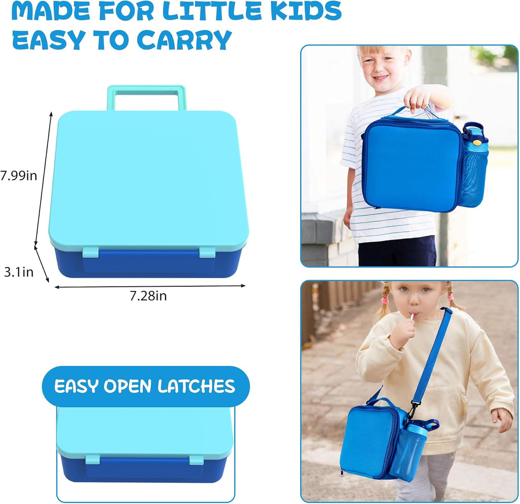 Kids Bento Lunch Box with 8oz Soup Thermo, Water Bottle, Kids