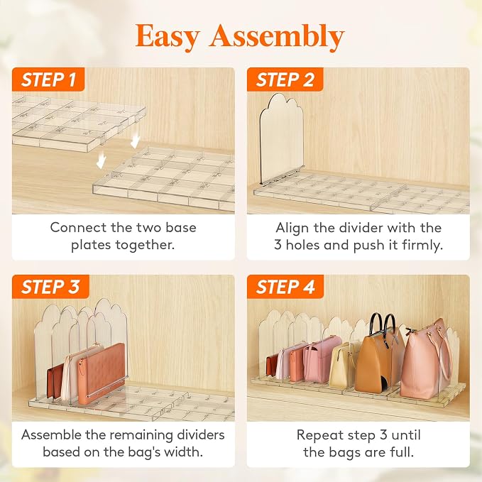 Lifewit Purse Organizer for Closet, 9.7" Tall Clear Handbags Storage Organizer - Image 7