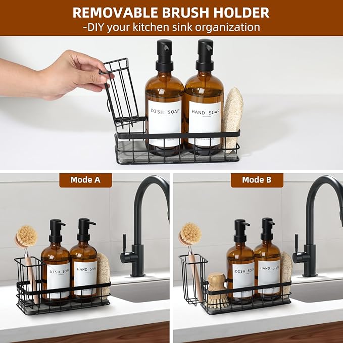 Dish Soap Dispenser for Kitchen, 16.9 fl oz Amber Hand and Dish Soap Dispensers - Image 5