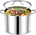 P&P CHEF 20 QT Stock Pot with Lid, Stainless Steel Large Cooking Pot, Soup by PPCHEF