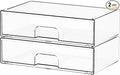 Yieach 12.1''W Clear Stackable Storage Drawers, 2 Pack Acrylic Drawer Organizer by Yieach