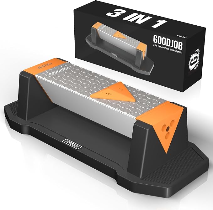 Goodjob Diamond Sharpening Stone 3 Side Grit 400/1000/8000 Premium Industrial by GOODJOB