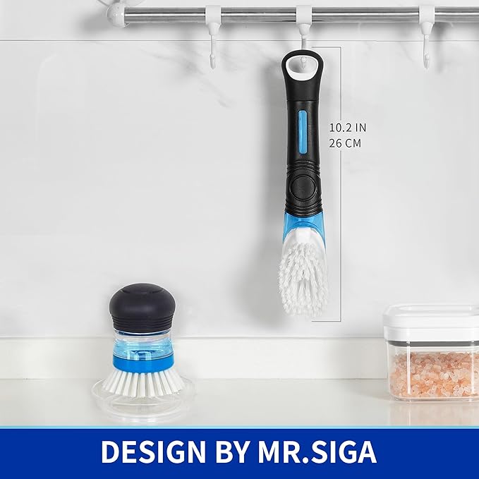 MR.SIGA Soap Dispensing Dish Brush, Kitchen Brush - Image 6